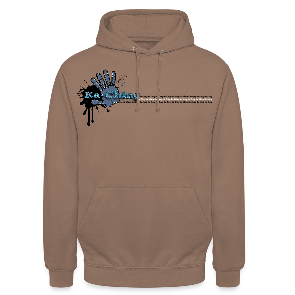 Ka-Ching Unisex Hoodie Ching Blue logo - mocha
