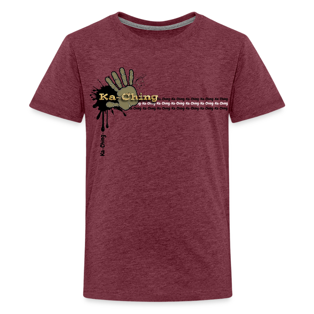Unisex T-Shirt Ching Gold Logo - heather burgundy
