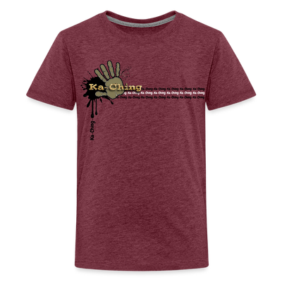 Unisex T-Shirt Ching Gold Logo - heather burgundy