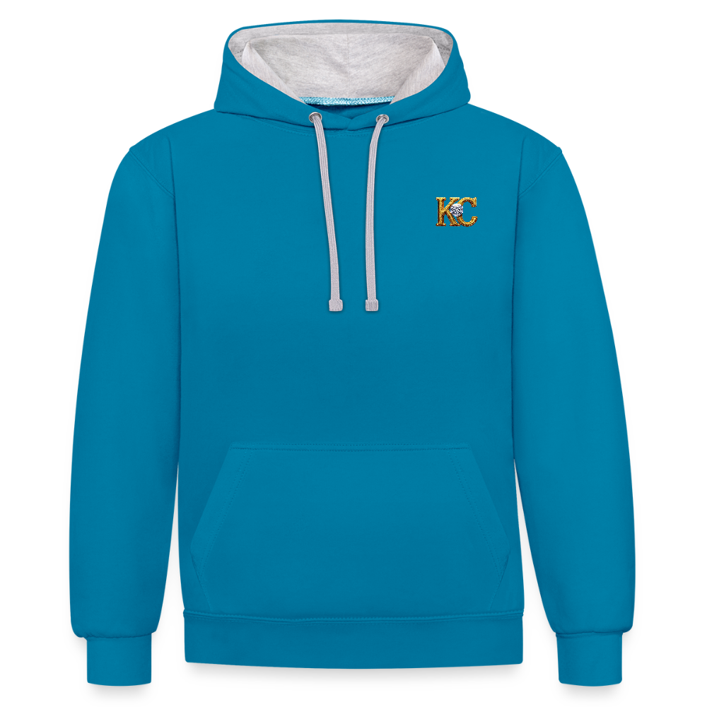 Diamond Range Diamond Hoax Hoodie limited edition - peacock blue/heather grey