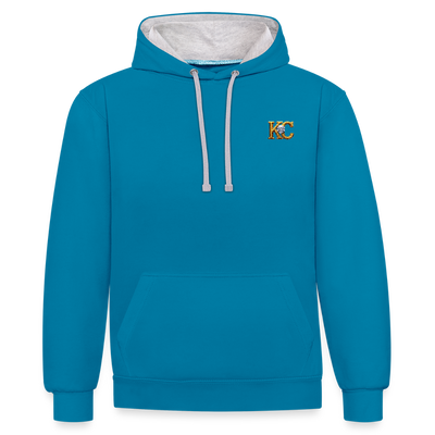 Diamond Range Diamond Hoax Hoodie limited edition - peacock blue/heather grey