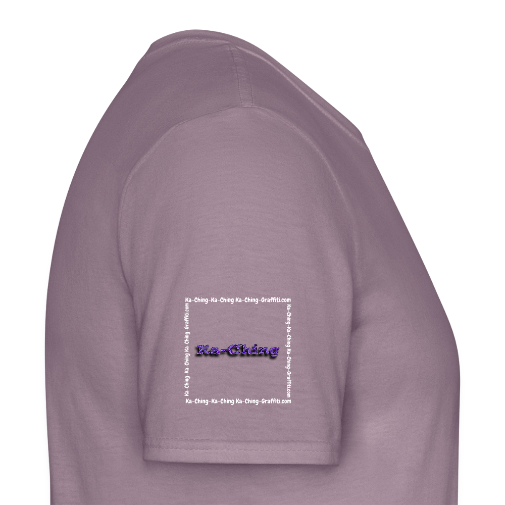 Unisex T-Shirt Ching Purple Logo WH/Dark CHPU-T-06d - purple-grey 