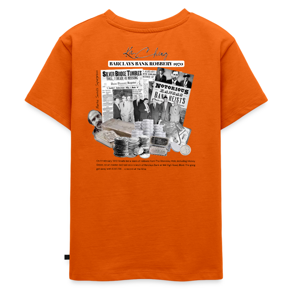 Silver Range Barclays bank Robɓery 1970 Tee limited edition - orange 