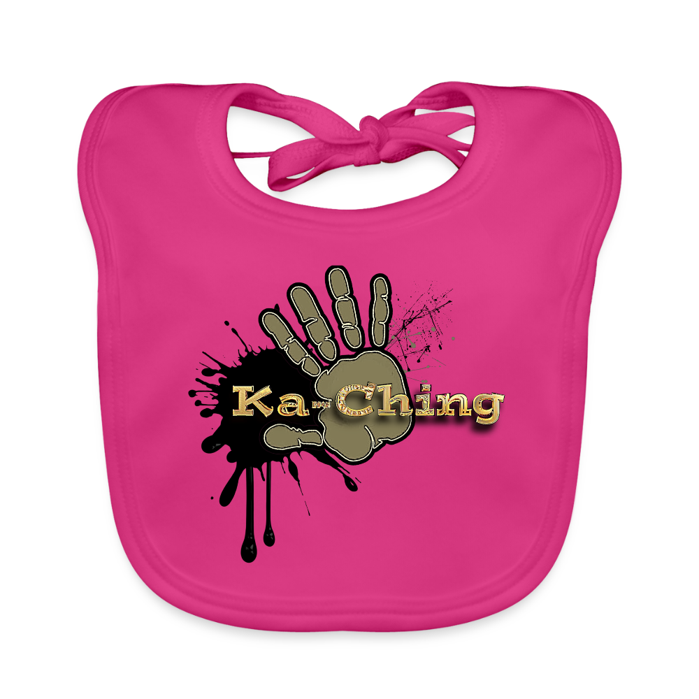 Baby Organic Bib gold - fuchsia