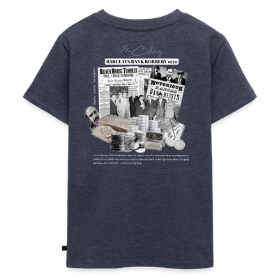Silver Range Barclays bank Robɓery 1970 Tee limited edition - heather denim