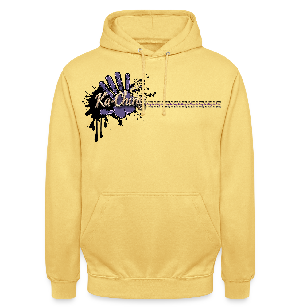 Unisex Hoodie Ching gold purple logo - lemon yellow