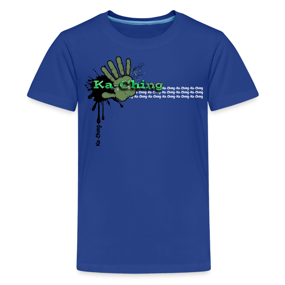 Ka-Ching T-Shirt Ching Green Logo - royal blue