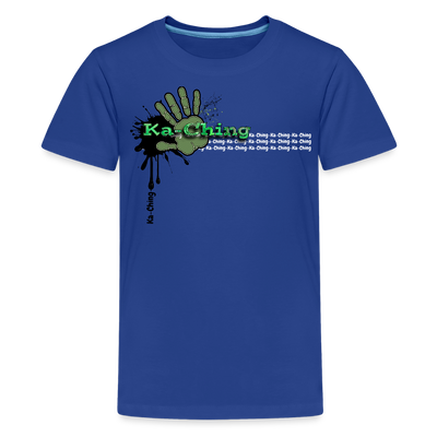 Ka-Ching T-Shirt Ching Green Logo - royal blue