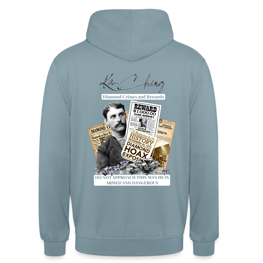 diamond range limited edition Hoodie  design 3 - stonewash blue