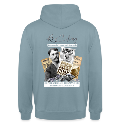 diamond range limited edition Hoodie  design 3 - stonewash blue