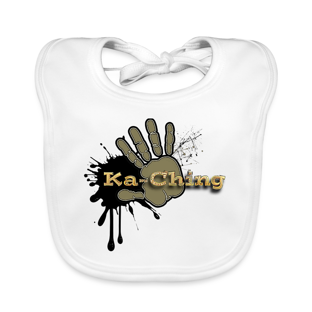 Baby Organic Bib gold - white