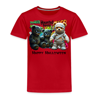 Teddies zombie mummy Halloween Tee - red