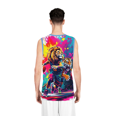 Ka-Ching Vibrant Basketball Tank Jersey, Cool Sports Apparel, Funky Athletic Wear, Unique Gift for Sports Lovers, Streetwear Style