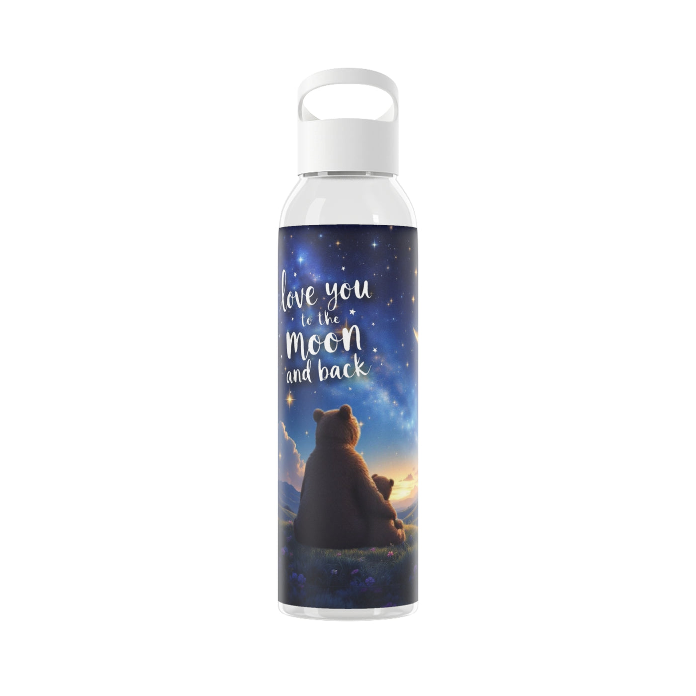 Love you to the moon and back brown bears water bottle
