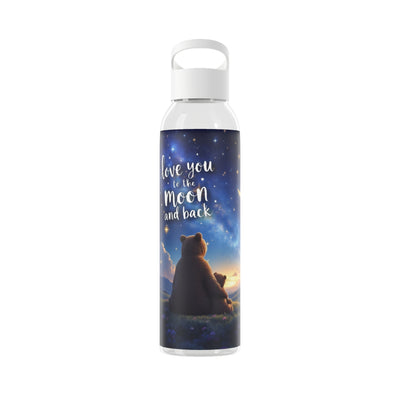 Love you to the moon and back brown bears water bottle