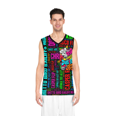 Graffiti words Skateboard Jersey, Urban Basketball Apparel, Streetwear Tank Top, Graffiti Graphic Tee, Men's Sportswear