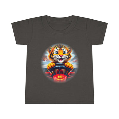 Playful Tiger Driving Toddler T-Shirt | Cute Kids Graphic Tee for Fun Adventures