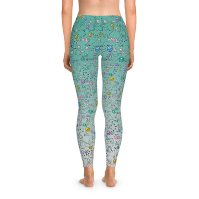 Playful Cat Print Stretchy Pilates/Yoga pants for a Comfortable & Fun exercise session.