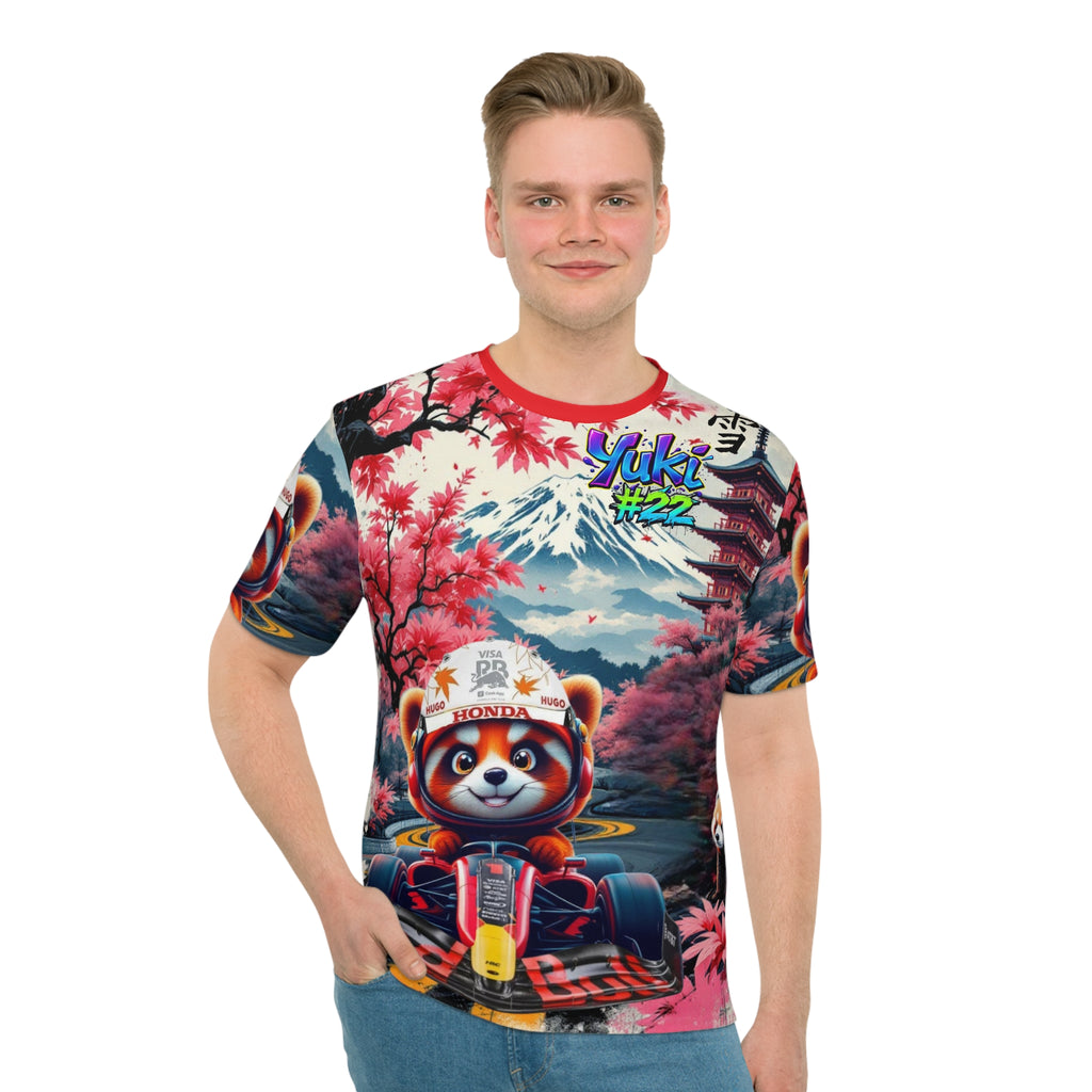 Yuki unisex Loose T-Shirt - Colorful Racing Design with Japanese Backdrop - Perfect for Motorsport Fans