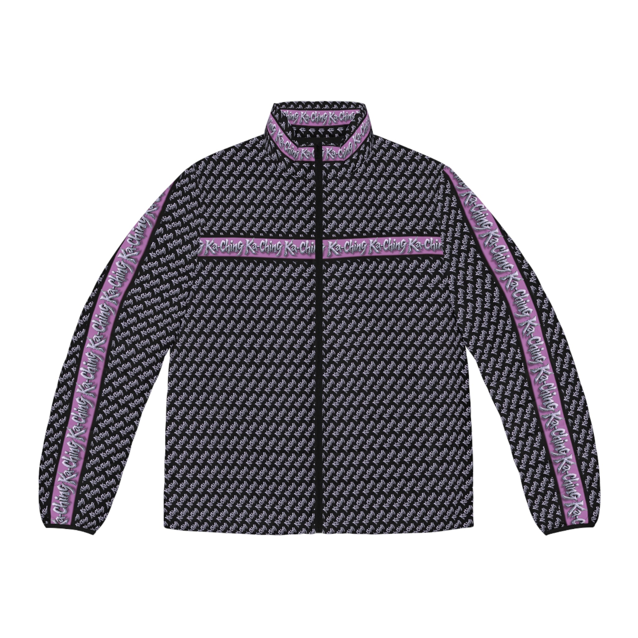 Ka-Ching Mauve designer print Puffer Jacket limited edition