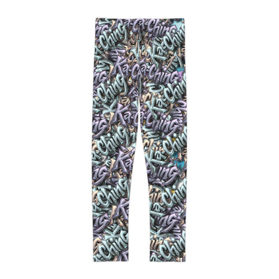 Ching Print Leggings, Playful Activewear, Fashionable, Gift for Kids