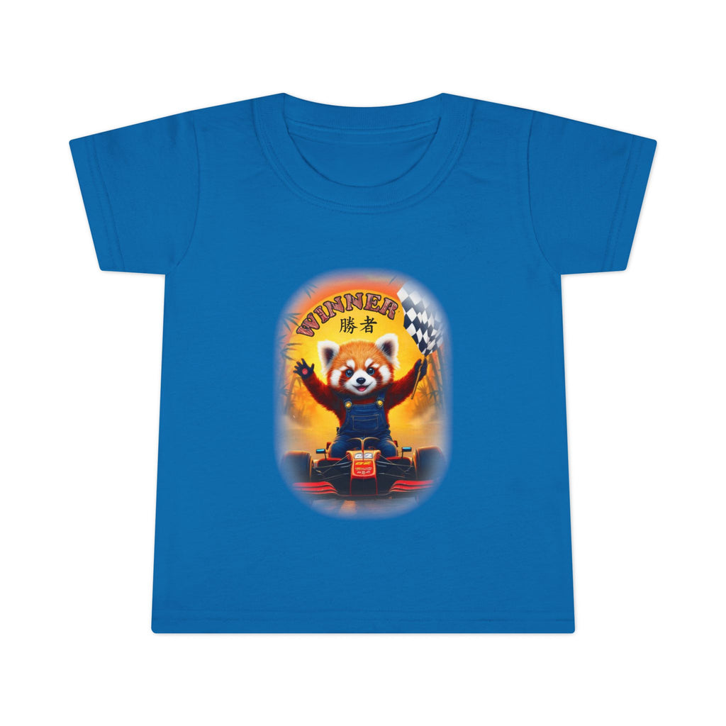 Playful red Panda Driving Toddler T-Shirt | Cute Kids Graphic Tee for Fun Adventures