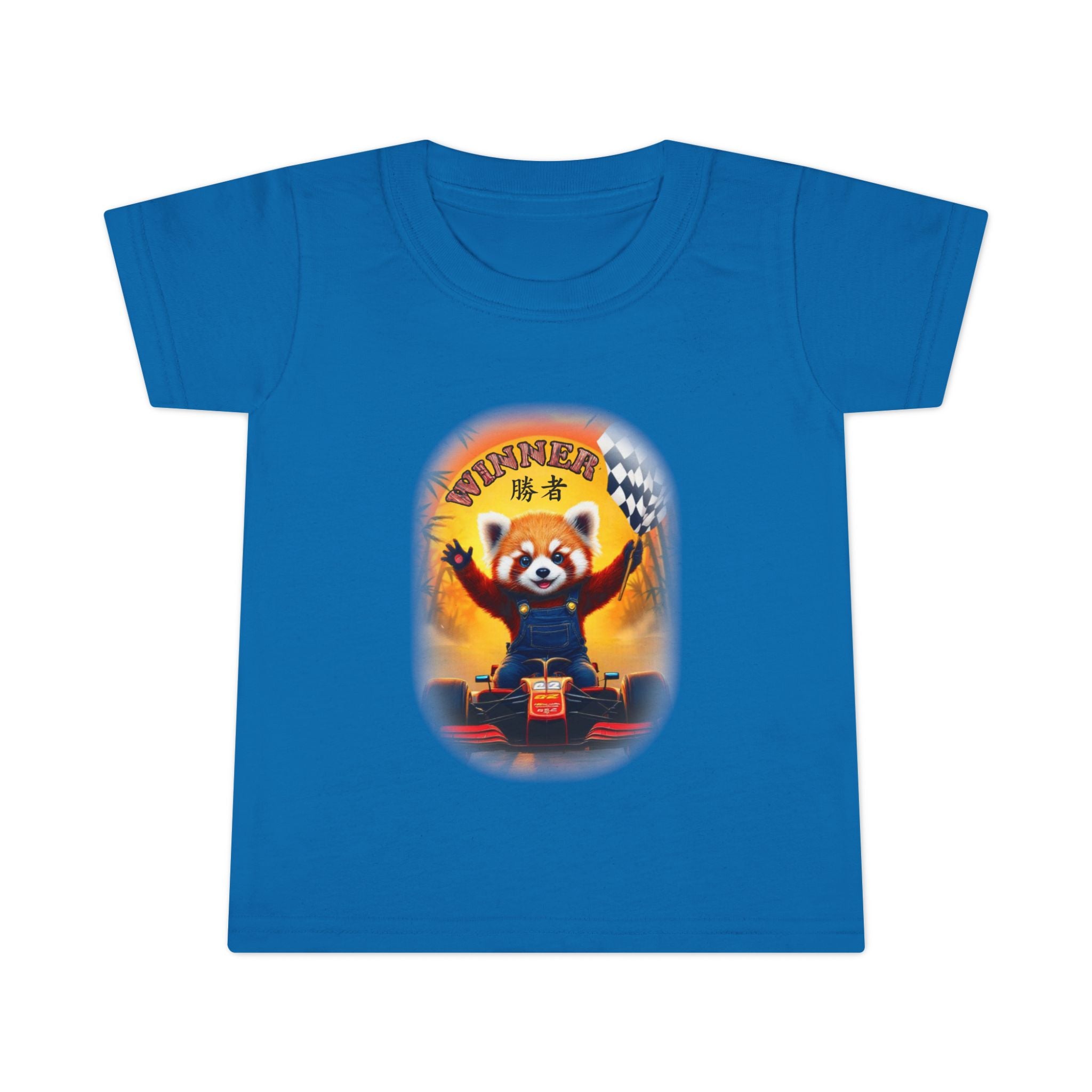 Playful red Panda Driving Toddler T-Shirt | Cute Kids Graphic Tee for Fun Adventures