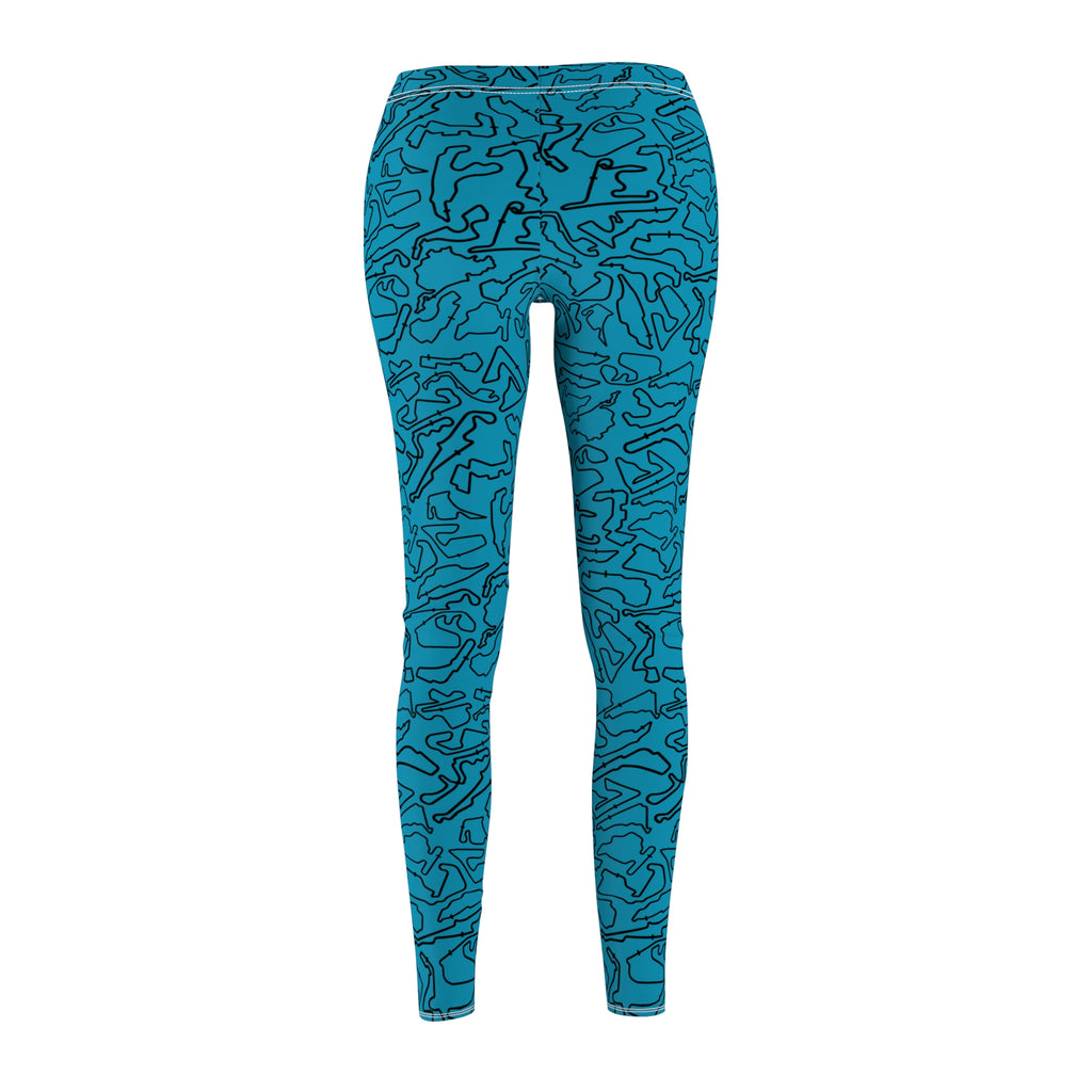 Track Teal Casual Leggings