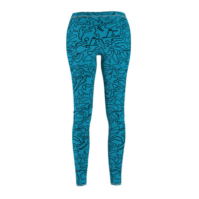 Track Teal Casual Leggings
