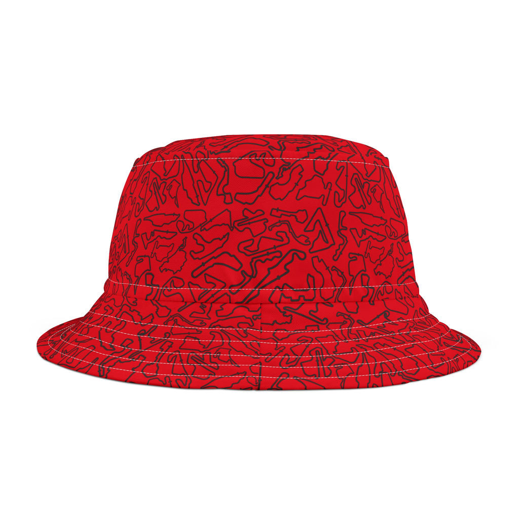 Red Track Camo bucket hat , Festival Fashion, Gift for Fashion Lovers, AOP Design