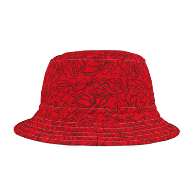 Red Track Camo bucket hat , Festival Fashion, Gift for Fashion Lovers, AOP Design