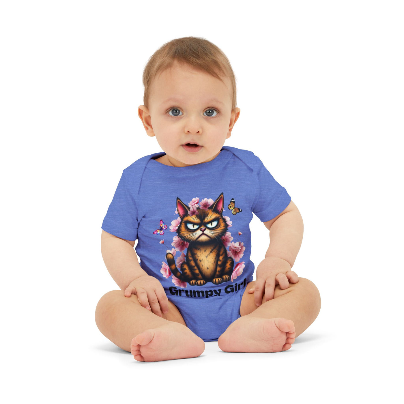 Ka-Ching Grumpy Girl Infant Onesie, Cute Baby Bodysuit.