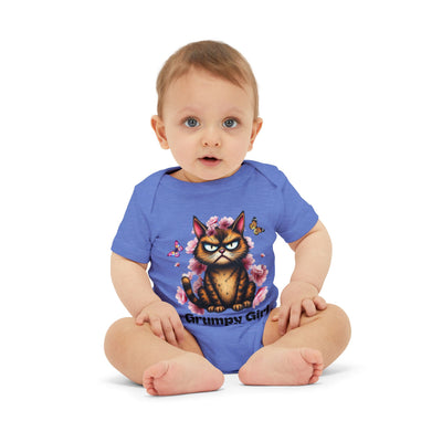 Ka-Ching Grumpy Girl Infant Onesie, Cute Baby Bodysuit.