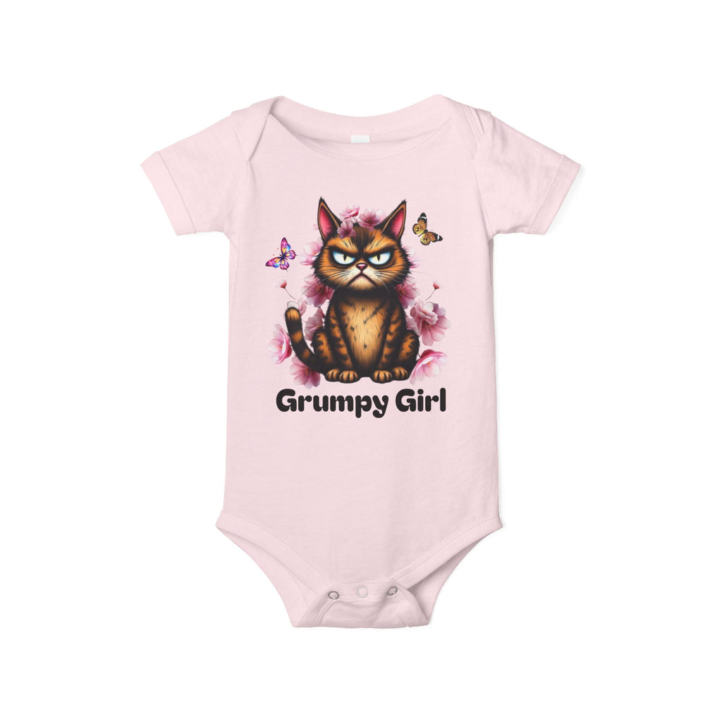 Ka-Ching Grumpy Girl Infant Onesie, Cute Baby Bodysuit.