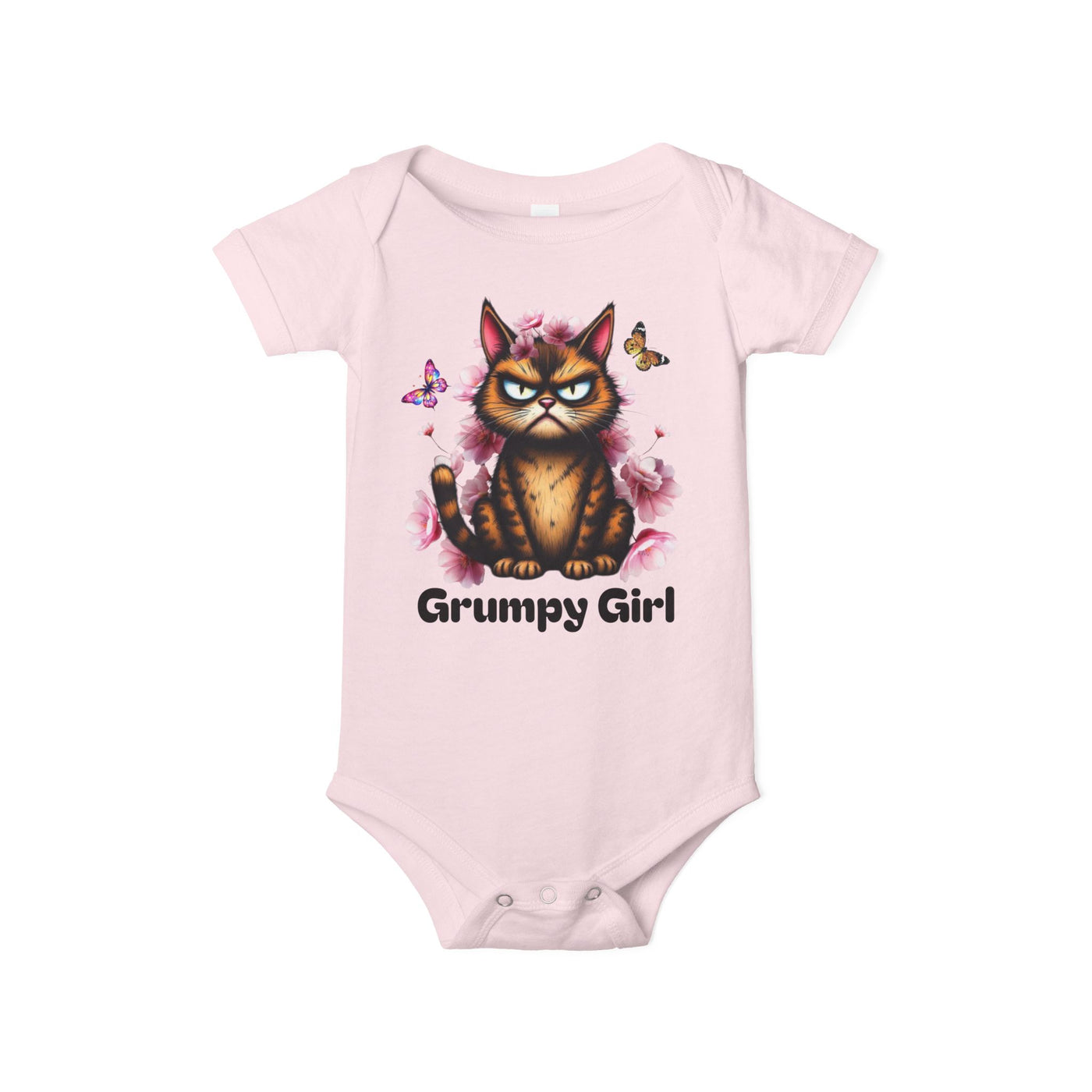 Ka-Ching Grumpy Girl Infant Onesie, Cute Baby Bodysuit.