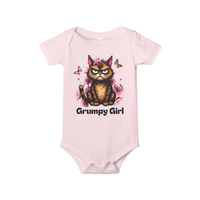 Ka-Ching Grumpy Girl Infant Onesie, Cute Baby Bodysuit.