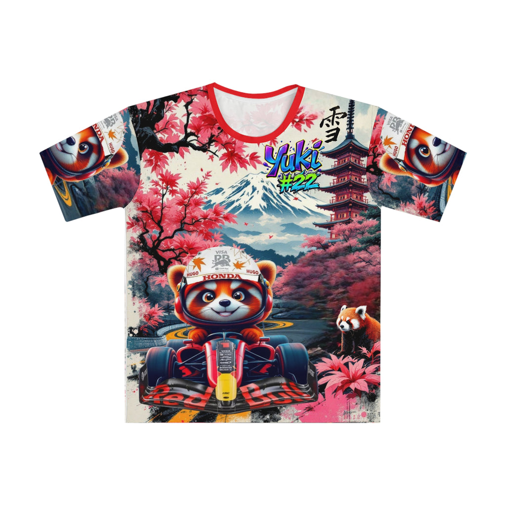 Yuki unisex Loose T-Shirt - Colorful Racing Design with Japanese Backdrop - Perfect for Motorsport Fans