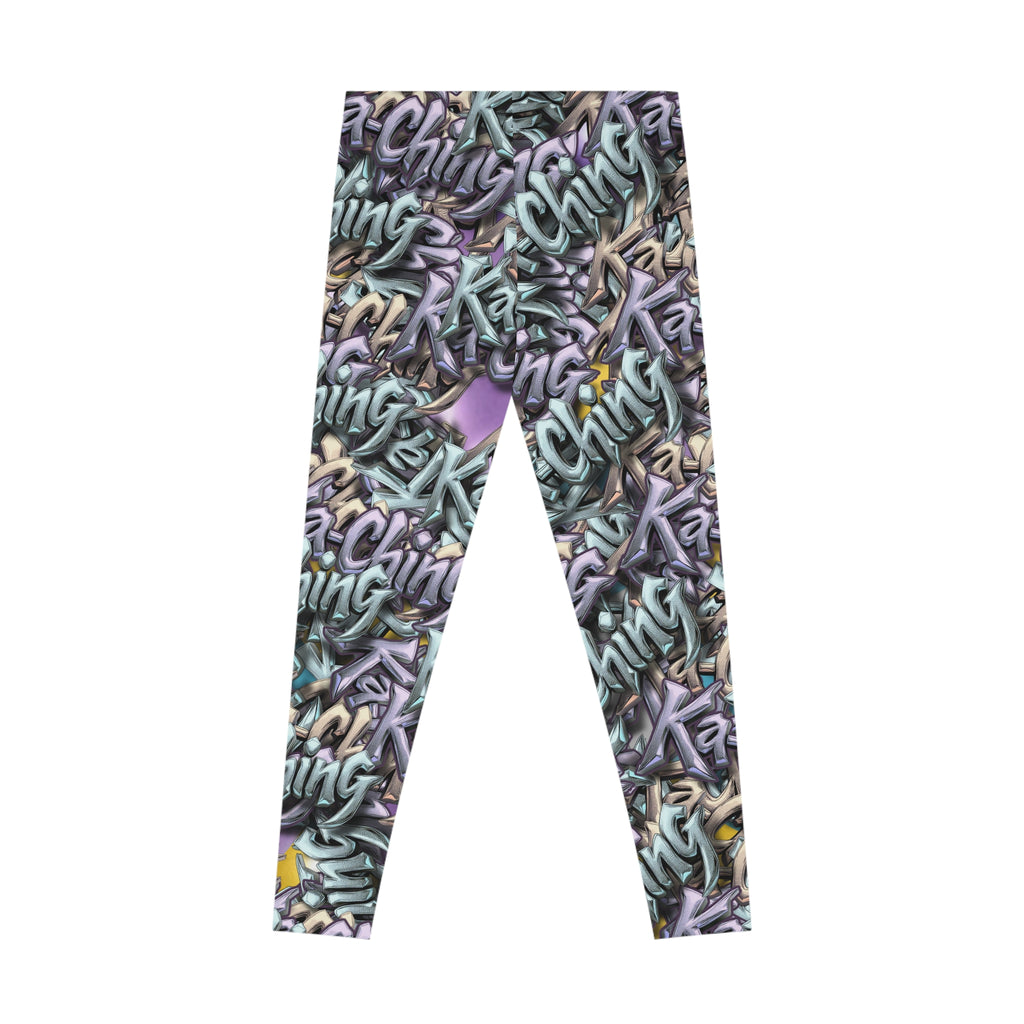 Ching Print Stretchy Pilates/Yoga pants for a Comfortable & Fun exercise session.