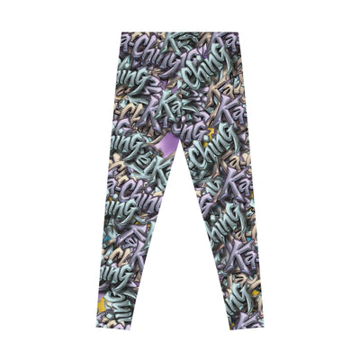 Ching Print Stretchy Pilates/Yoga pants for a Comfortable & Fun exercise session.