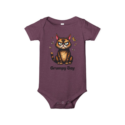 Ka-Ching Grumpy Boy Infant Onesie, Cute Baby Bodysuit.