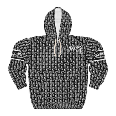 Ka-Ching Graffiti Black Hoodie - Unisex Pullover, Streetwear Fashion, Casualwear, Unique Graphic Sweatshirt, Gift for Creative Souls