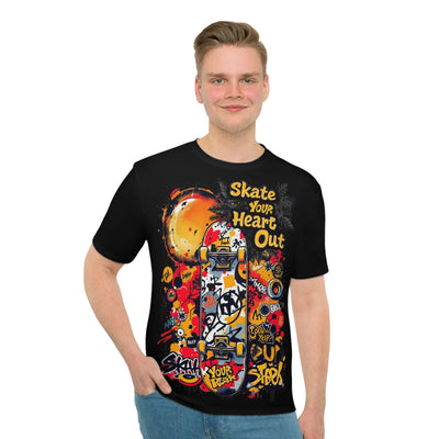 Skate Your Heart Out, Unisex Graphic Tee, Black