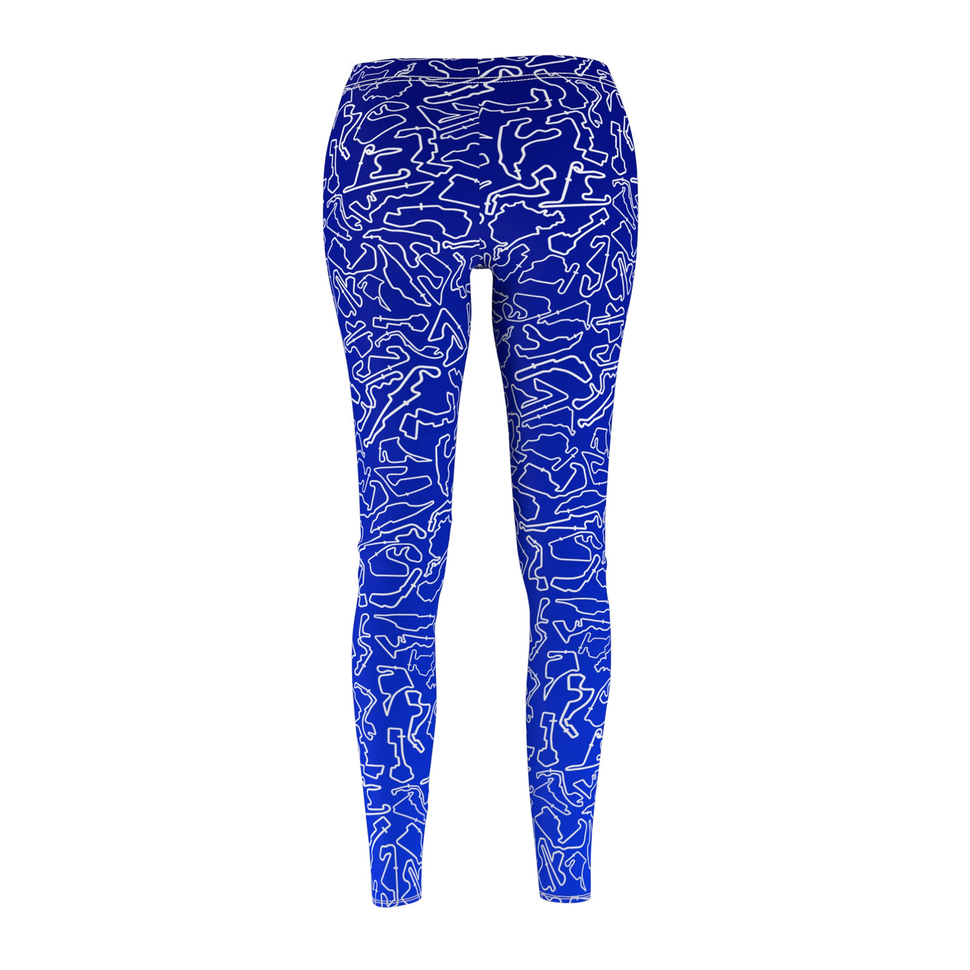 White Blue Track Casual Leggings