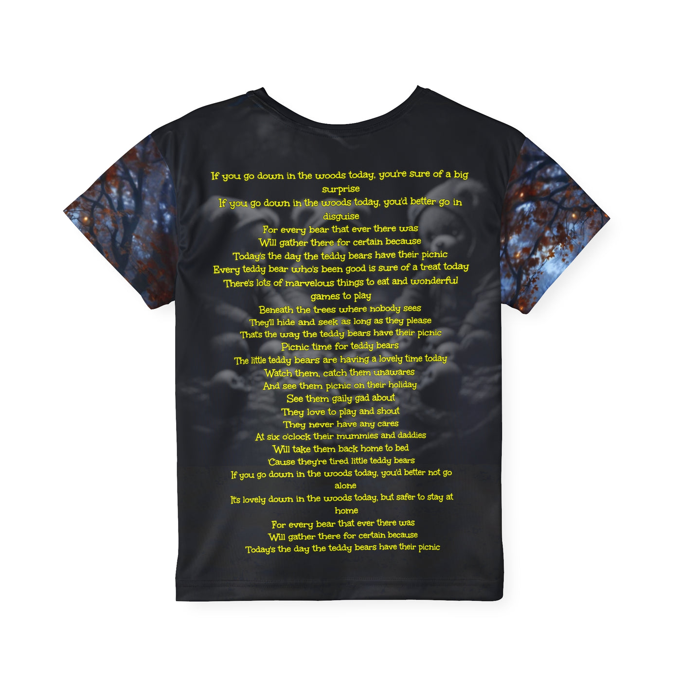 f you dare go down to the woods today unisex kid Tee
