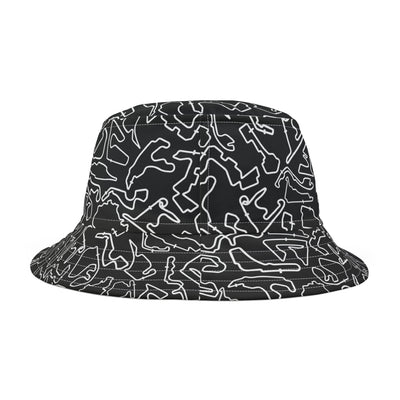 White Black Track Camo black bucket hat , Festival Fashion, Gift for Fashion Lovers, AOP Design
