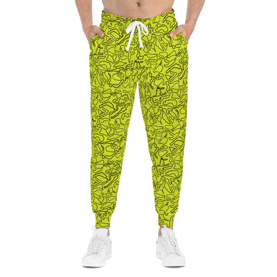 Track Camo unisex Yellow Joggers, Casual Lounge