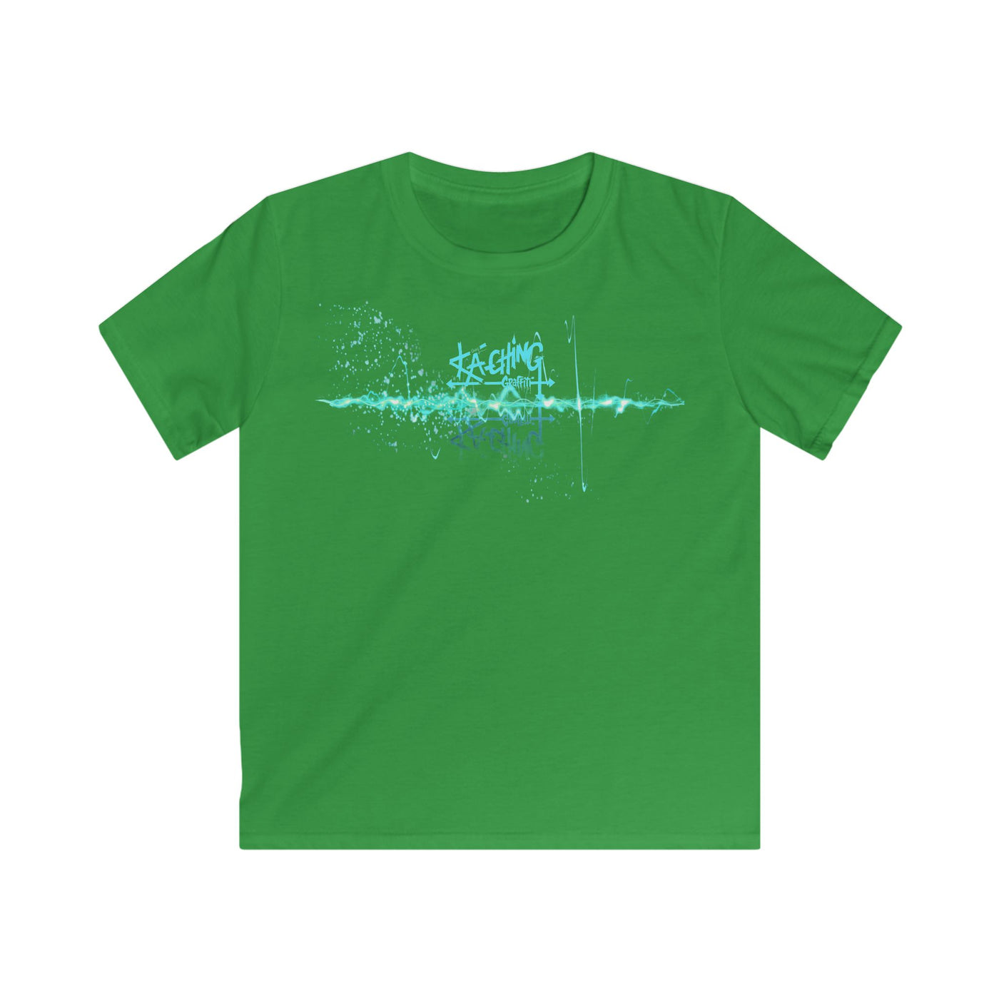 Ka-Ching Kids Neon Aqua Tee -