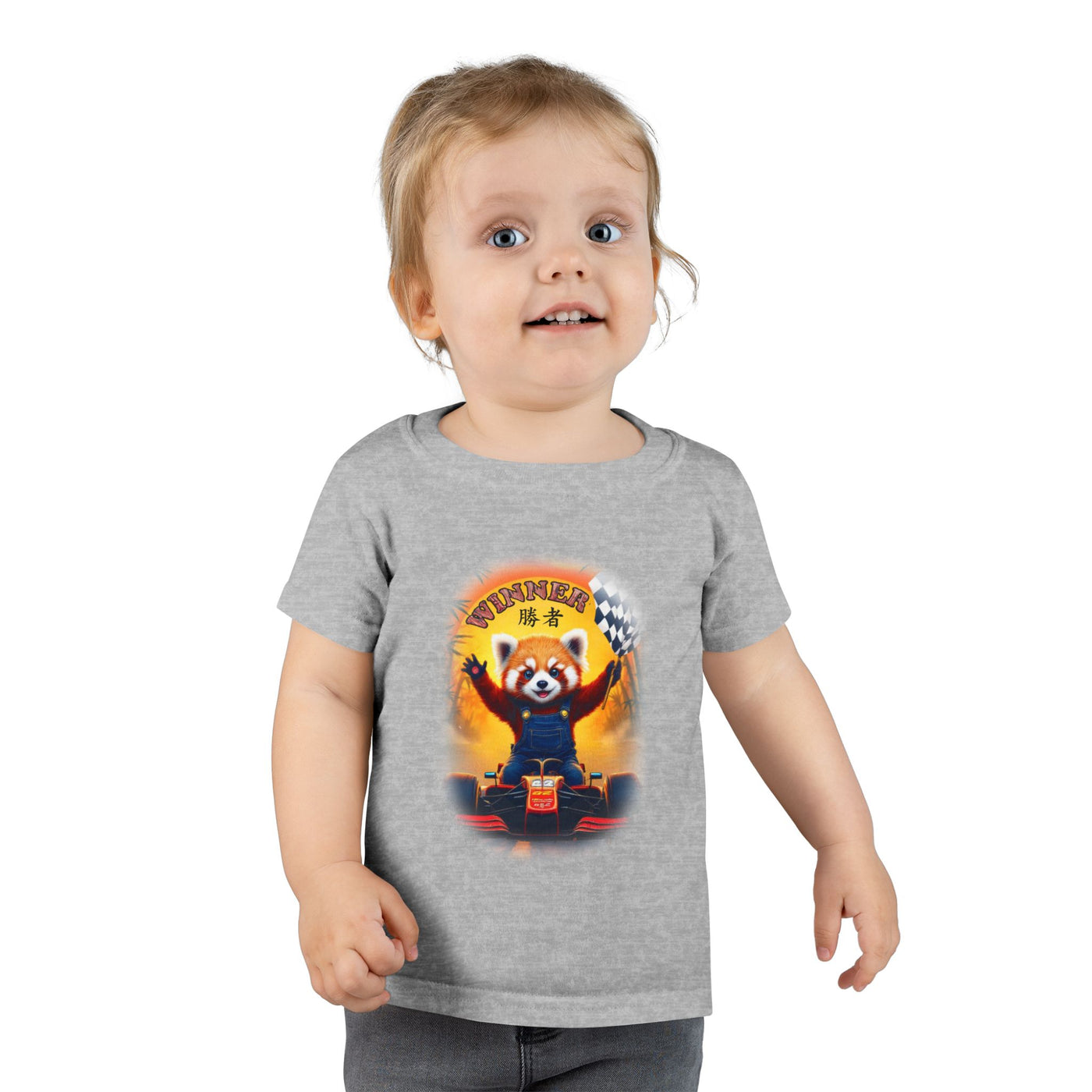 Playful red Panda Driving Toddler T-Shirt | Cute Kids Graphic Tee for Fun Adventures