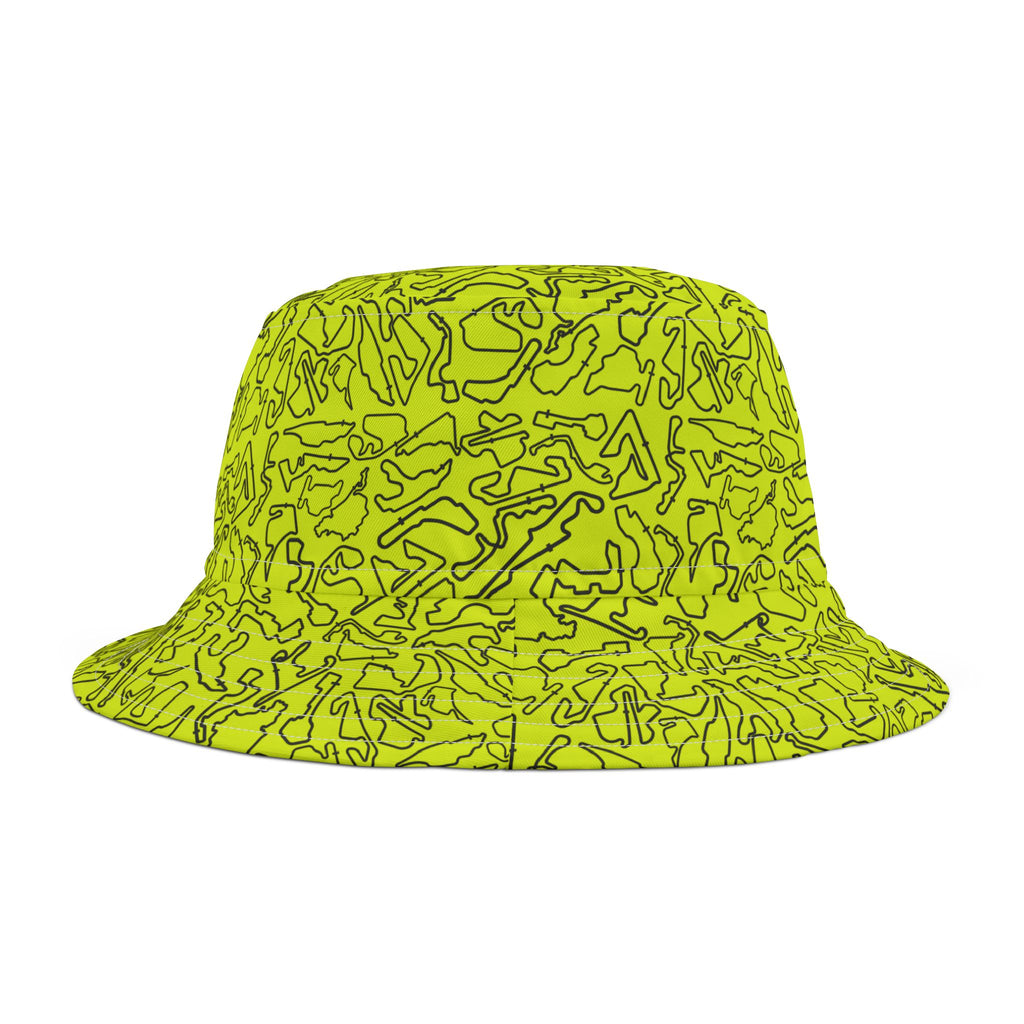 Yellow Track Camo bucket hat, Festival Fashion, Gift for Fashion Lovers, AOP Design