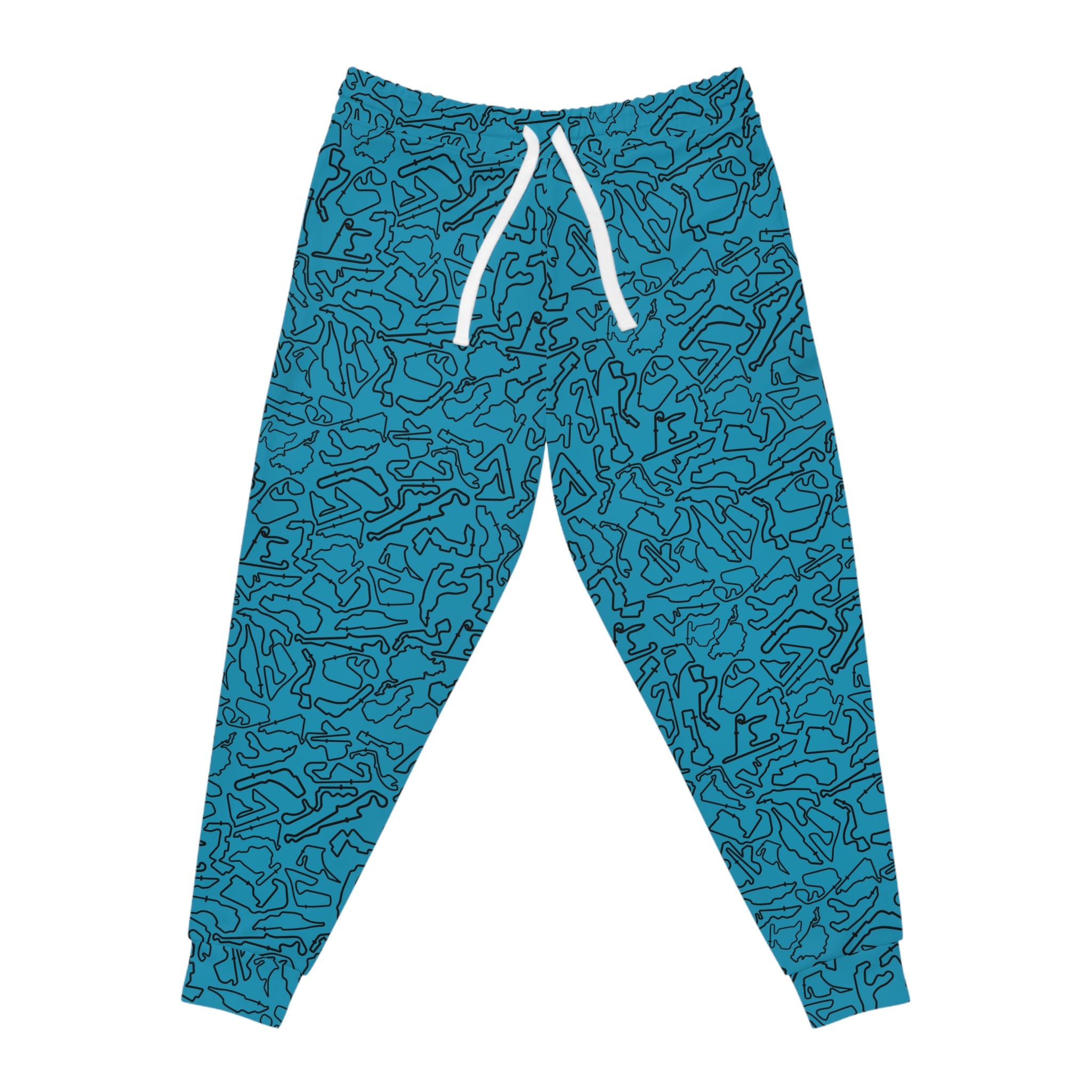 Black Teal Track Camo unisex Joggers, Casual Lounge